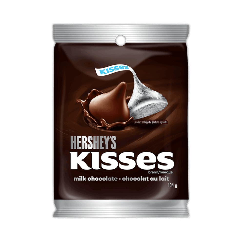 HERSHEY'S KISSES Milk Chocolate Candy, 104g bag - Front of Package