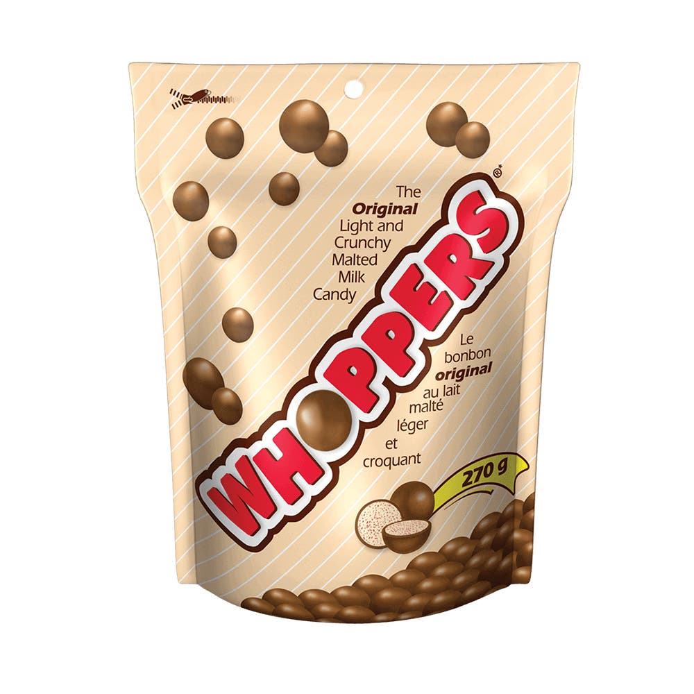 WHOPPERS Malted Milk Candy, 270g bag - Front of Package